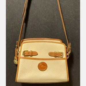 Vintage Dooney & Bourke Classic Crossbody Beige & Tan Bag Purse